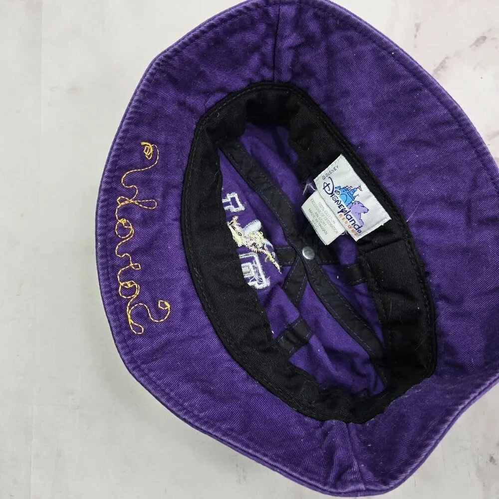 Disneyland Hat Girls Youth Purple Bucket 90s Y2K Sarah Embroidered Tinker Bell